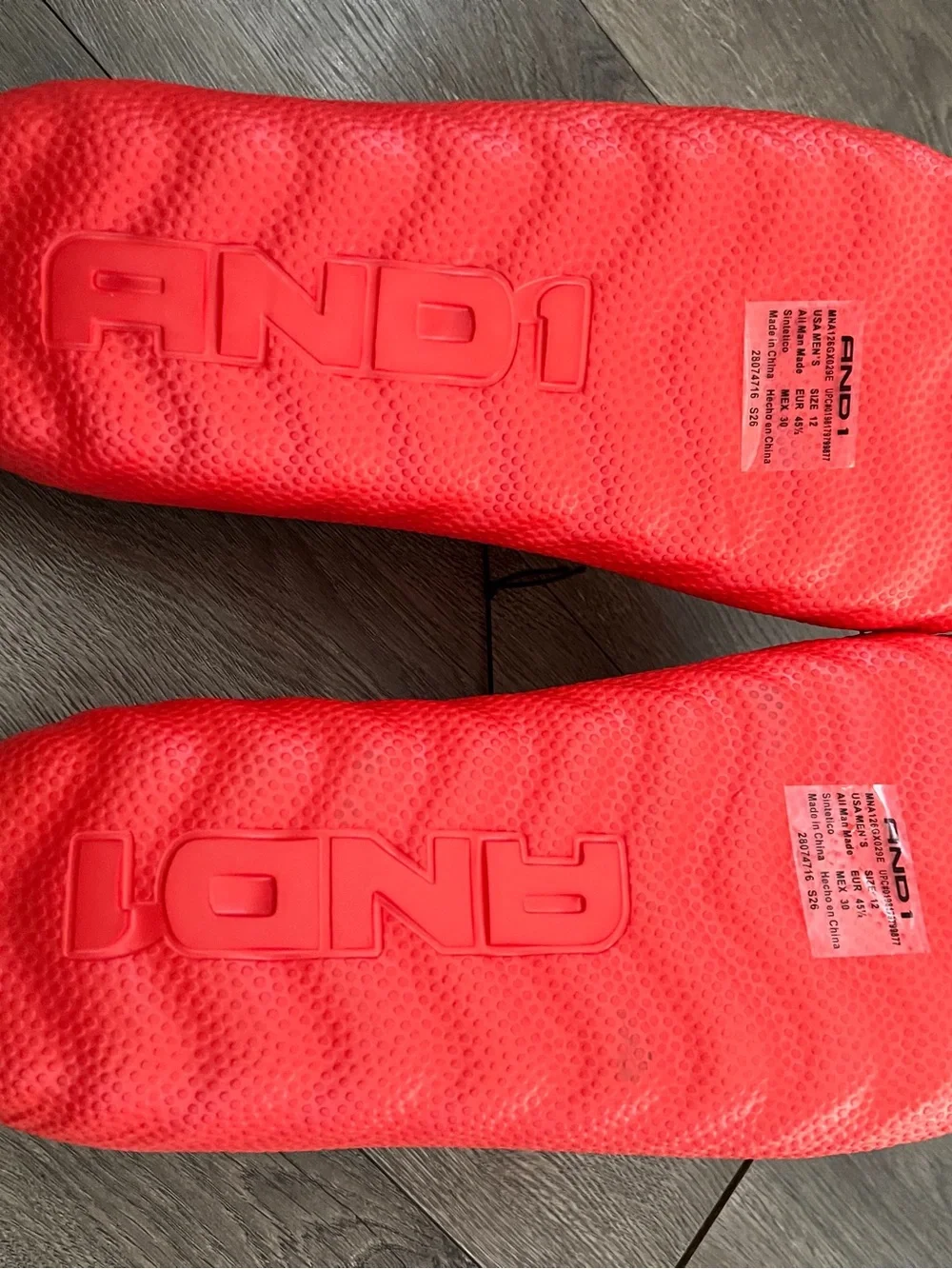And1 Red Slides Size 12 New